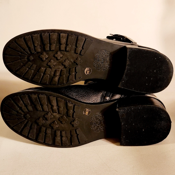 Vince camuto black leather motorcycle boots woman's size 39 - Picture 4 of 7